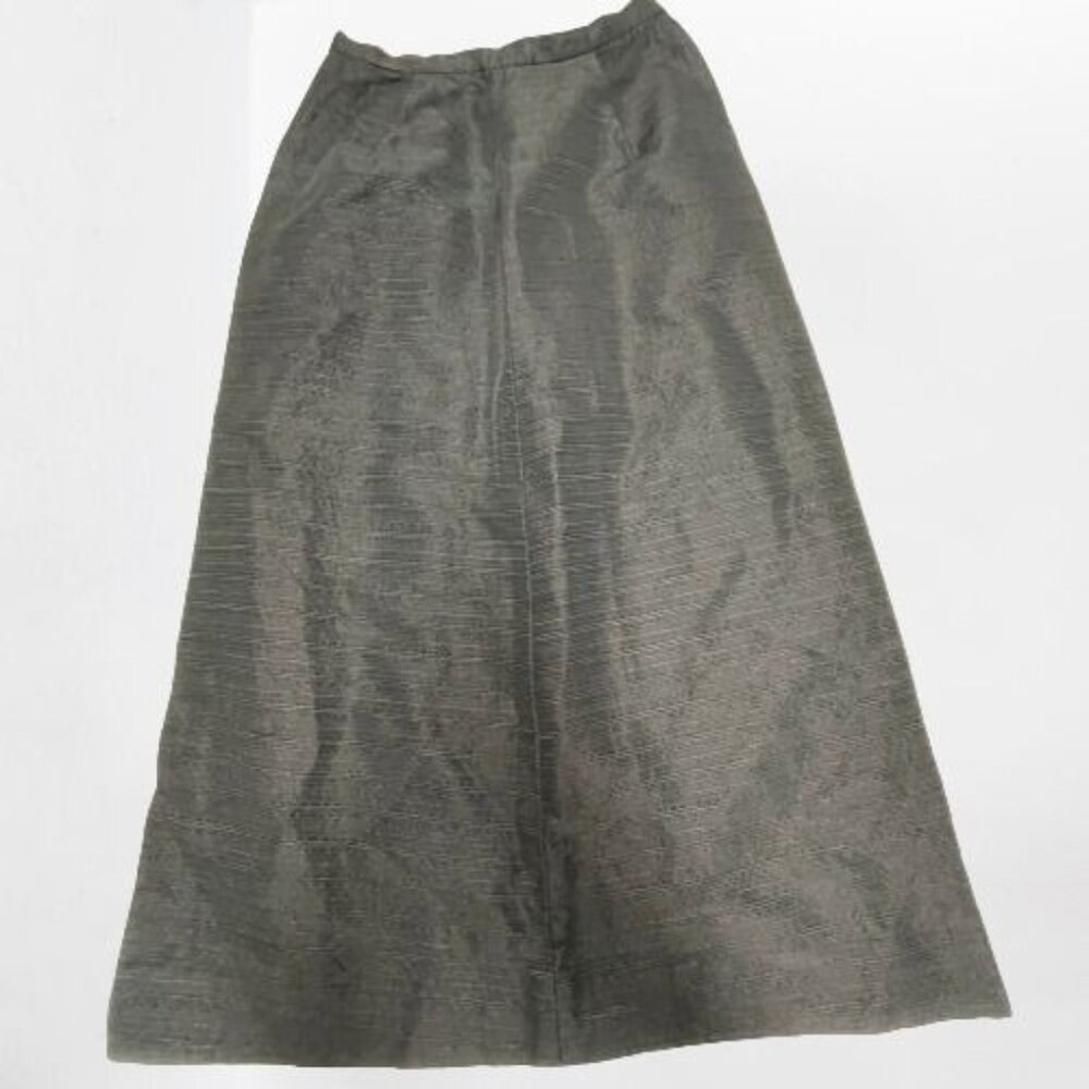 Vintage Nelly De Grab New York Gray Pinstripe Maxi Skirt Pleat Front Career Zip